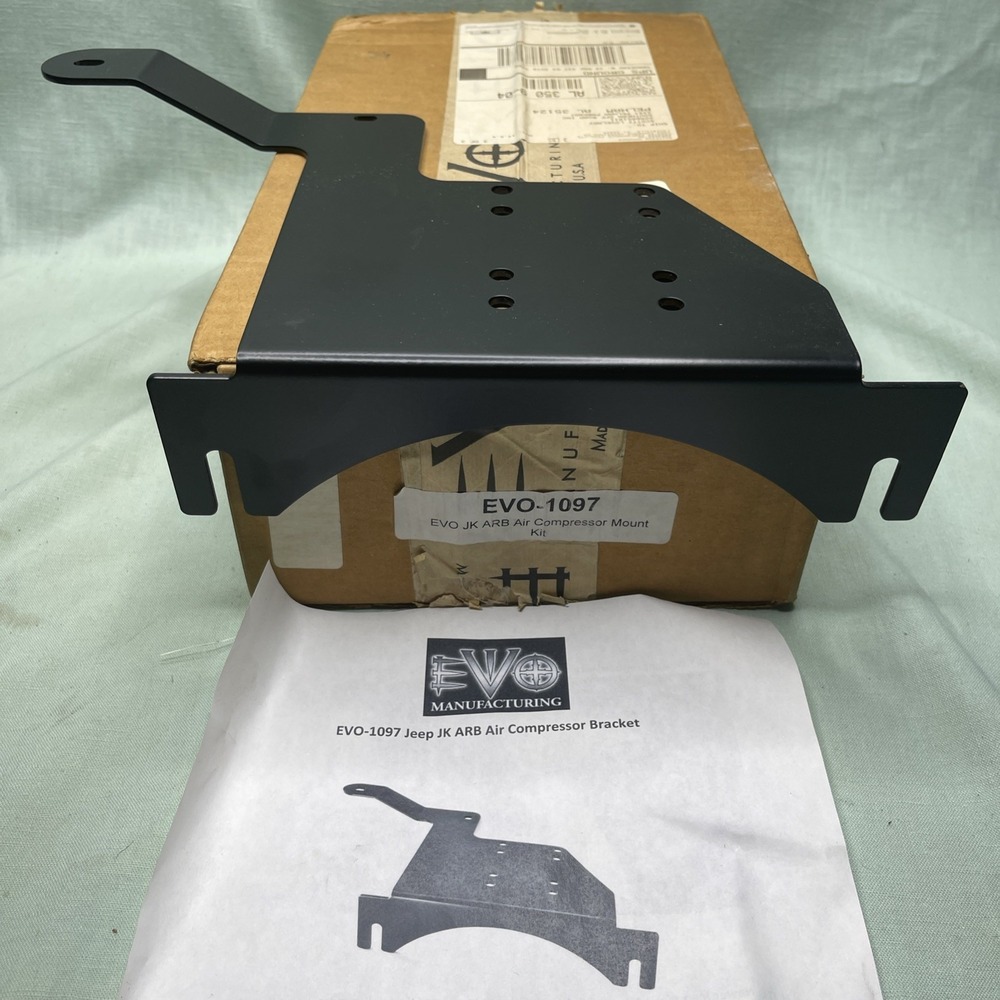 EVO Manufacturing EVO-1097 ARB Compressor Mount Jeep JK Bracket Only Black Metal